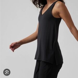 Athleta Black V-Neck Tank Top
